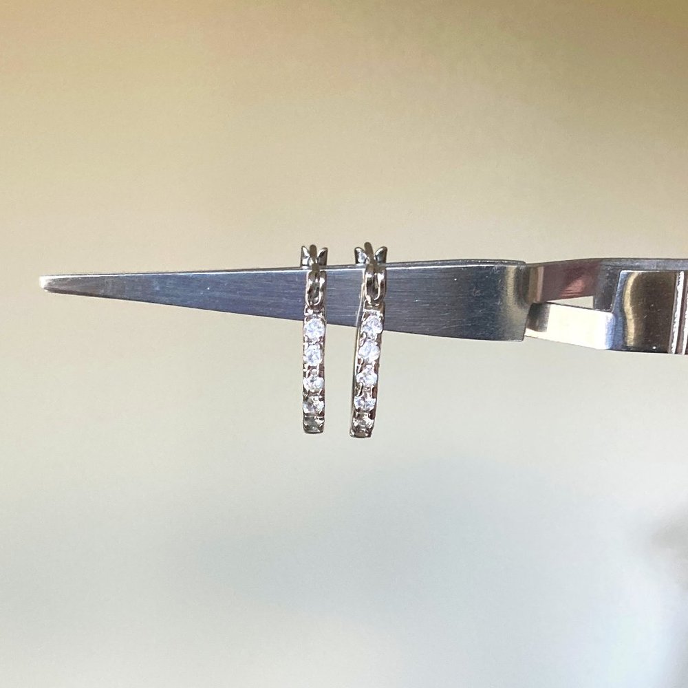 Rhinestone Mini Hoop Earrings